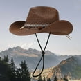 thumbnail image 2 of WEIYLL Chapeaux de Soleil Femmes Hommes Tendance Été Style Mode Extérieur Ombre Cowboy Marron Visières Décontractées, 2 of 3