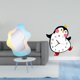 thumbnail image 2 of Espejo acrílico ondulado moderno y reloj de pared de madera con forma de pingüino de dibujos animados. Un espejo de maquillaje decorativo ideal para e, 2 of 8