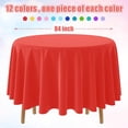 thumbnail image 5 of Paquete de manteles redondos de plástico de colores surtidos, mantel desechable de arcoíris, cubiertas de mesa redondas coloridas para fiesta de arcoíris, cumpleaños, boda, picnic, fiesta, decoración, 5 of 5