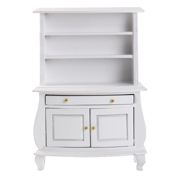 pequeña Miniatura a 1:12, Mueble de Exhibición, Dormitorio de Juguete, Muebles de , Librería para Niña Niñ Blanco CUTICAT Miniaturas de casa de muñecas