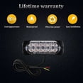 thumbnail image 5 of 4 Pack White 12 LED Beacon Lights for Vehicles - Universal Fit 12V-24V Strobe Hazard Flash Bar with IP65 Waterproof, 5 of 7