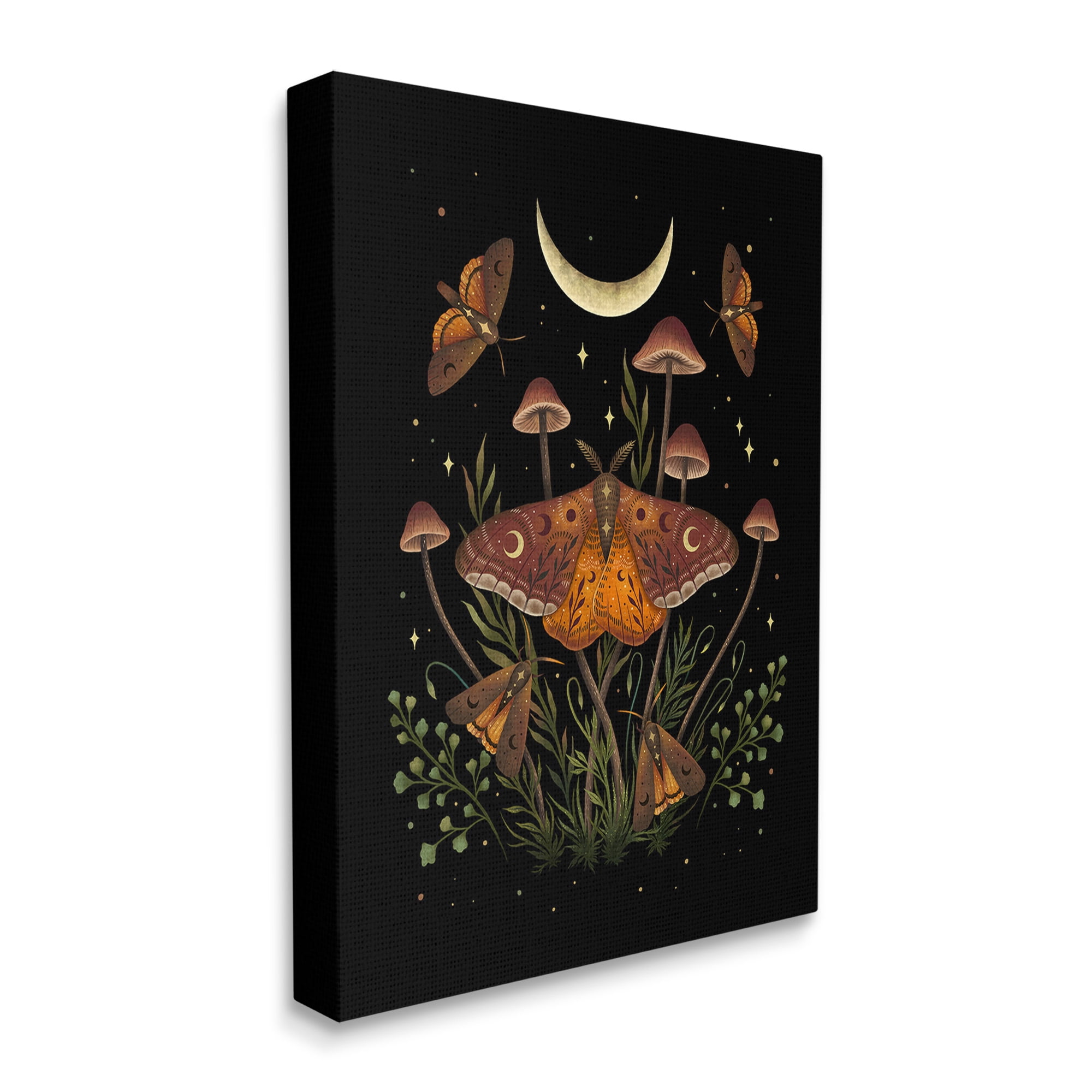 Stupell Industries Astral Moth & Moon Animals & Insects Painting Gallery Wrapped Canvas Art Print Wall Art, 16 x 20
