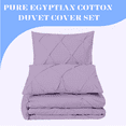 thumbnail image 3 of KOMFIT 800 Thread Count Pinch Pleated Duvet Cover set 100% Egyptian Cotton with Zipper Closure & Corner Ties 1 Duvet Cover & 2 Pillow Shams levender Solid , Twin/Twin XL (68x90), 3 of 6