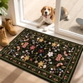 thumbnail image 3 of Findosom 2'x3' Washable Runner Rug for Hallway,Non Slip Floral Laundry Runner Rugs,Low Pile Faux Wool Floor Mat Stain Resistant Carpet Runner Rug for Bedroom Kitchen Living Room Entrance,Black, 3 of 8