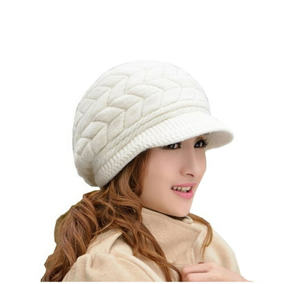 Raindrops  Women Hat Snow Hats for Warm Knit Outdoor Warmer Women's Miss White