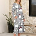 thumbnail image 5 of Women's Christmas Printed Fashionable Loose Round-Neck Dress, Holiday Print, Casual Wear, Retro Style, Comfort Fit, Everyday Dress, Festive,Gray,XL, 5 of 5