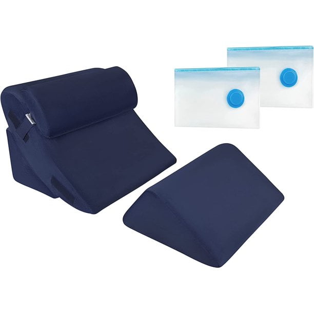 Luxone 5 Pcs Adjustable Relaxing System Leg Elevation Pillow Navy Blue