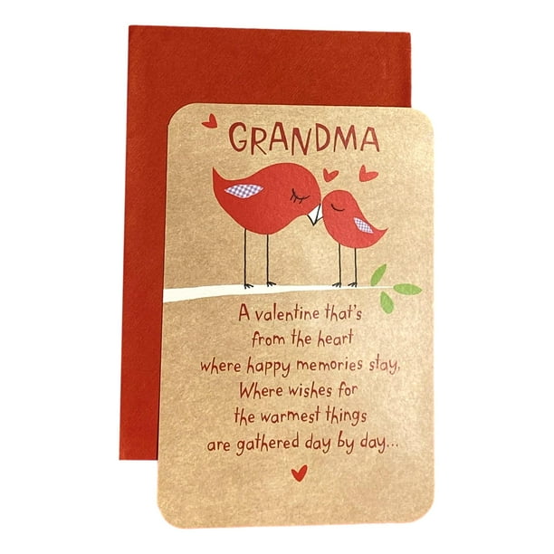 Happy Valentines Day Grandma Valentines Day Greeting Card For Grandma - Grandma A Valentine That's From  The Heart Where Happy Memories Stay, Where Wishes For The Warmest Things  Are Gathered Day By Day...; Birds - Walmart.com