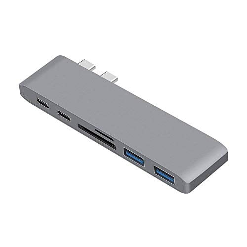 USB C Hub, 6 in 1 Type C Hub Adapter, MacBook Accessories with 2 