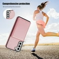 thumbnail image 6 of Phone Case for Samsung Galaxy S22 Plus S22+ 5G Wallet Cover with Tempered Glass Screen Protector RFID Slim Credit Card Holder Slot Stand Cell Accessories S22+5G S22plus 22S + S 22 22+ Women Rose gold, 6 of 11