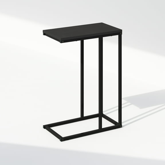 Furinno C-Shaped Side Table, End Table for Couch, Sofa & Bed with Metal Frame, Americano