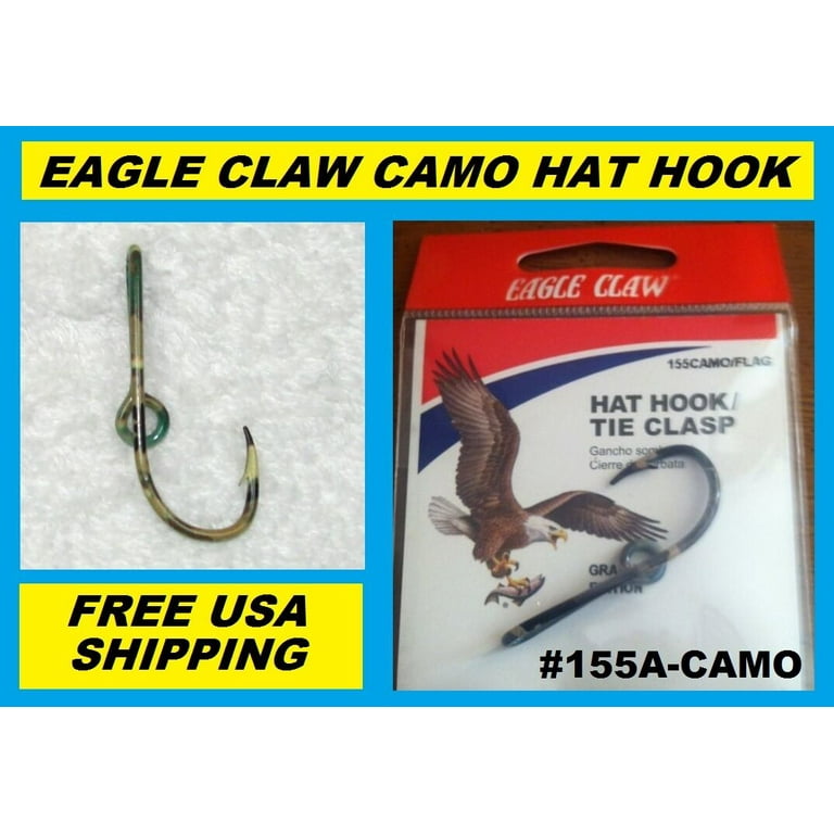 EAGLE CLAW CAMO HAT HOOK NEW! Hat Pin/Tie Clasp #155A-CAMO FISH HOOK HAT PIN  