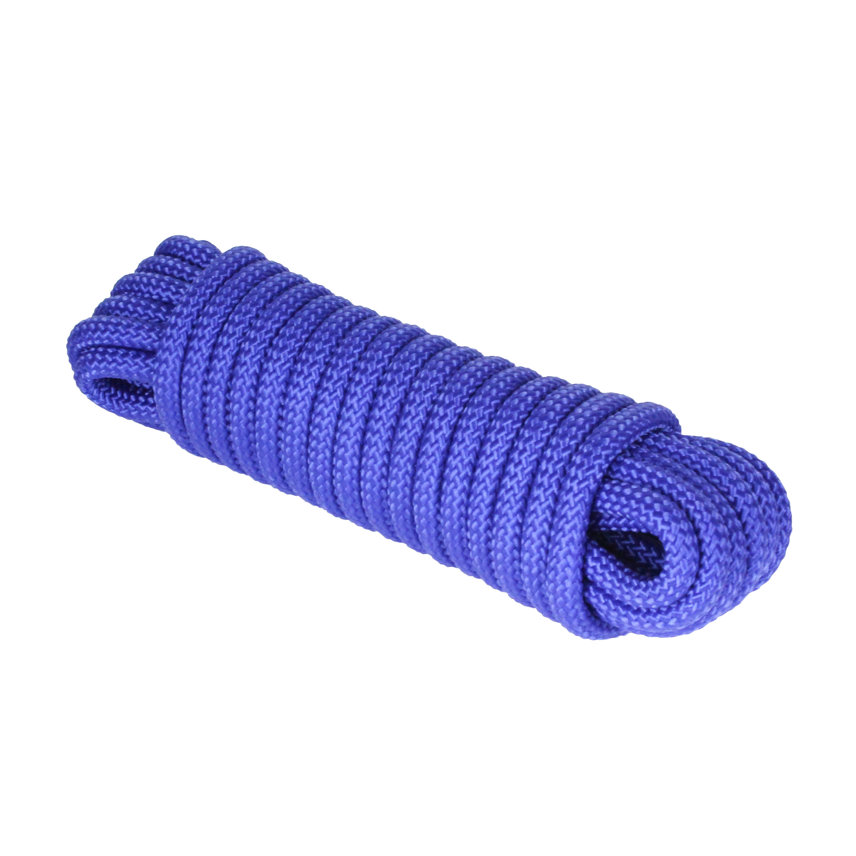 16 Strand Hollow Braid Polyethylene Rope Spool Blue/Silver. 8mm x 500 ft 