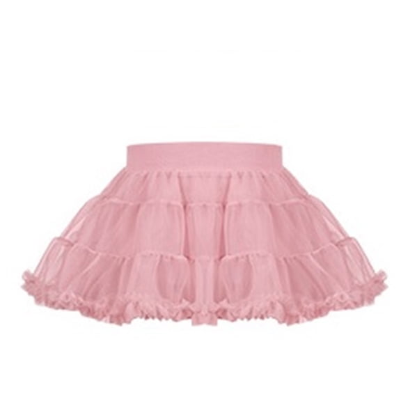 Girls Ballet Tutu Skirts with Lining Skirt Nylon Dance Elastic Short Mini Skirt 2 Layers Dance Tutu Dress