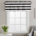 thumbnail image 2 of Rod Pocket Window Valances Minimalistic Black White Short Kitchen Curtains Chic Stripes Window Treatment Drapes for Bedroom Bathroom Living Room 56x16In,1 Panel, 2 of 9