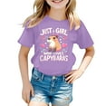thumbnail image 3 of Kiijoy Girls Capybara Graphic Tee Cute Short Sleeve Round Neck T Shirt, Sizes 10-11, 3 of 3