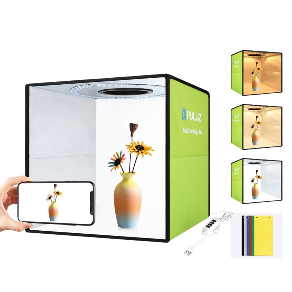 PULUZ Lightbox Mini Photo Studio Light Box with 6 color Backdrops Photo