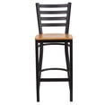 thumbnail image 5 of Home Square Metal Restaurant Bar Stool in Black & Natural - Set of 2, 5 of 5