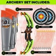 thumbnail image 3 of Toyvelt Bow and Arrow Set for Kids -Light Up Archery Toy Set -Includes 6 Suction Cup Arrows, Target & Quiver - Green 2 Pack, 3 of 6