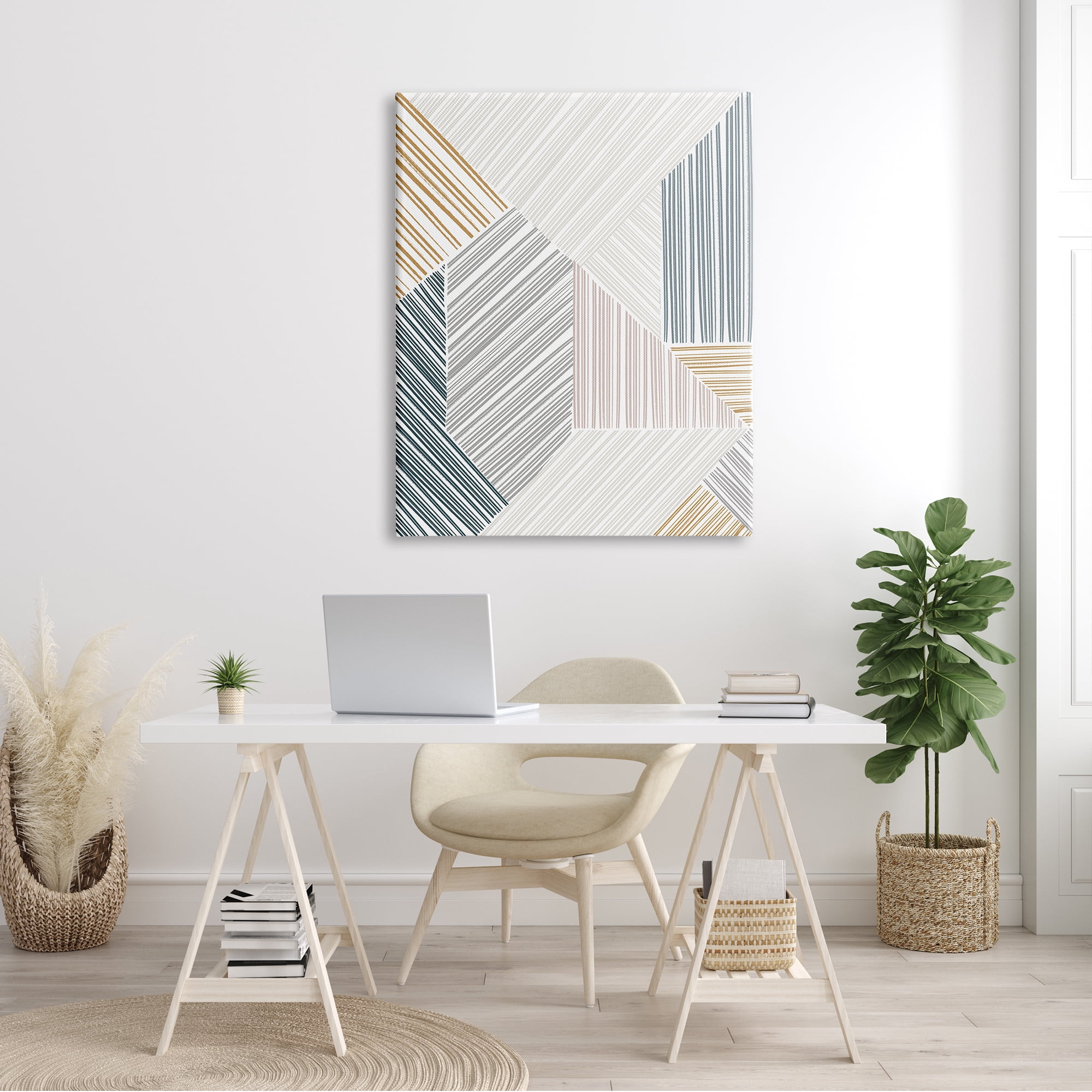 Stupell Industries Two Dimensional Layered Shapes Modern Abstract Line Pattern, 36 x 48,Design by Emily Navas