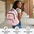 thumbnail image 4 of FUIALDOLG Pink Paw Print Pattern School Backpack with Padded Straps, Water Resistant Large Capacity 17 Inch School Bag for Daily Use Back to School, 4 of 10