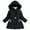 Black, variant on Krdevn Girls Long Coat Winter Warm Thickened Downlike Jacket with Hood Windproof Outerwear for Kids,Size:11-12 Years