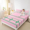 thumbnail image 3 of Castle Fairy Boho Vintage Aztec Queen Sheets 4 Pieces,Abstract Tribal Geometric Queen Sheet Sets,Mint Green Pink,1 Flat Sheet, 1 Fitted Sheet and 2 Pillowcases, 3 of 7