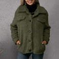 thumbnail image 6 of Womens Coats Long Sleeved Cardigan Button Pocket Solid Color Casual Jacket,Coats for Women Army Green M, 6 of 6
