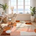 thumbnail image 3 of Design&I 8'x10' Ultra Soft Area Rug, Burnt Orange Terracotta Retro Abstract Mid Century Boho Midcentury Modern Curved Earth Tone Fluffy Washable Non Shedding for Bedroom Living Room Under Sectional, 3 of 7