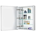 thumbnail image 3 of Bathroom Medicine Cabinet, Aluminum, Recessed Surface Mount, 24" x 30", Right Left Hinged, Mirrored Interior, 3 of 12