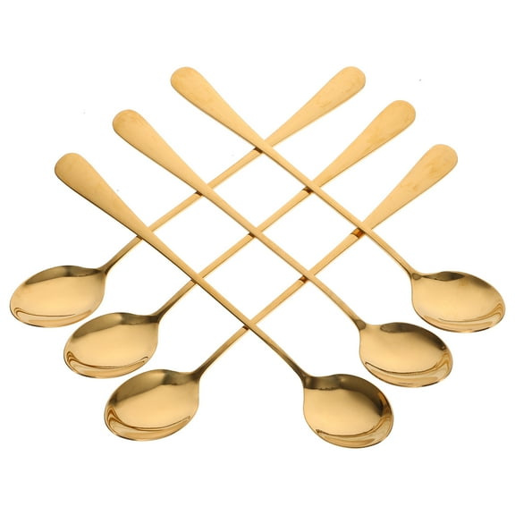 Homoyoyo Golden Coffee Spoons Rust-Resistant Home Accessory 6Pcs