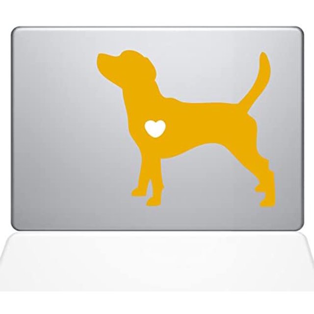 The Decal Guru I Love My Beagle Decal Vinyl Sticker, 13" MacBook Pro (2015 & Older Models), Yellow (1486-MAC-13P-SY)