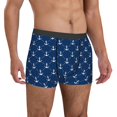 thumbnail image 5 of Men's Boxer Briefs, white anchor cool navyblue Soft Comfy Mens Underwear Boxer Briefs Breathable With Widen Waist, 5 of 7