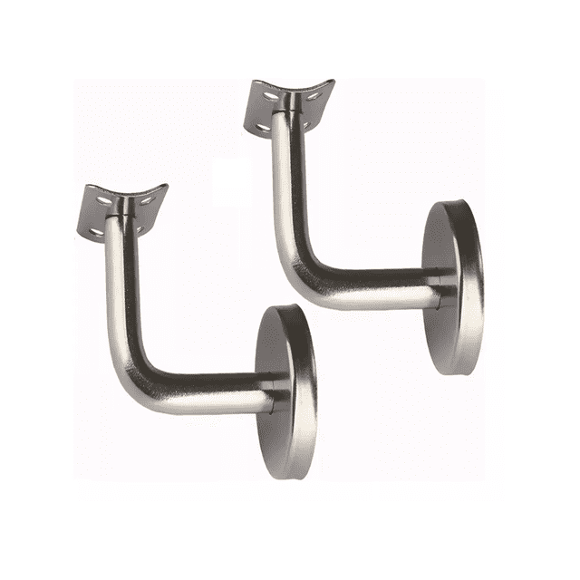 Soporte De Pasamanos LAB.G Con Tapa Para Cubrir Tornillo 2 Piezas Plata