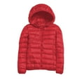 thumbnail image 4 of Luwomo Women's Packable Lightweight Full-Zip Puffer Jacket with Hood Quilted Insulated Warm Winter Coat Outerwear for Hiking Travel,Red,2XL, 4 of 5
