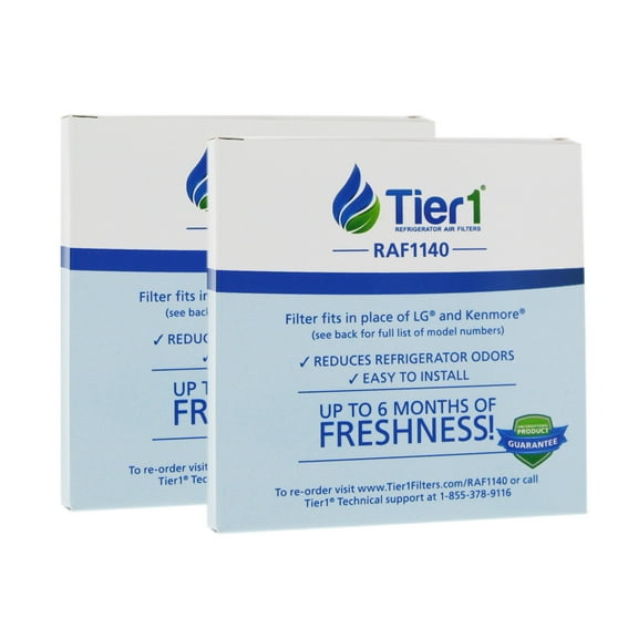 Tier1 LT120F Refrigerator Air Filter 2-pk | Replacement for LG LT120F, ADQ73214402, ADQ73214404, ADQ73214403, ADQ73334008, Kenmore Elite 46-9918, Fridge Air Filter