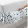thumbnail image 2 of Blue and White Bed Skirt, Poodle Silhouette Comb Collar Dog Tracks Hearts Animal Lover Pet Theme, Elastic Bedskirt Dust Ruffle Wrap Around for Bedding Decor, 4 Sizes, White Night Blue, by Ambesonne, 2 of 2