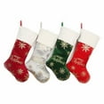 thumbnail image 5 of BNNG Christmas Stockings - 19 Inch Red Green Sliver Faux Fur Xmas Stockings with Silver Sequin Snowflakes Super Soft Thick Plush Xmas Stockings for Christmas Decoration Holiday Decor, 5 of 5
