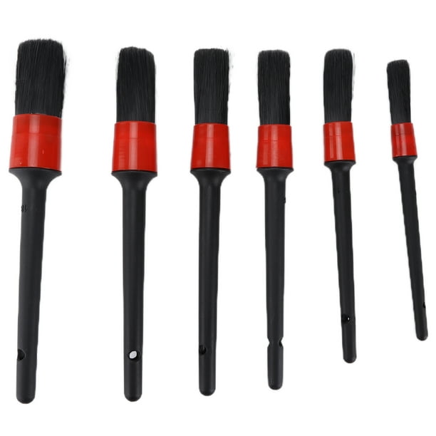 Cepillo De Limpieza Para Automóviles, 6PCS / Set Cepillo De Lavado Con Detalle De Orificio Para Colgar Con Mango Rojo Para Ruedas Para Compartimentos De Motor Para Camiones Para