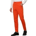 thumbnail image 4 of INSPIRE CHIC Plaid Trouser for Men's Flat Front Skinny Checked Pattern Dress Pants, 4 of 4