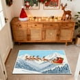 thumbnail image 3 of Embroidery Christmas Outdoor Rugs Christmas Decor Doormat, Cozy Holiday Welcome Mats, Outdoor Covered Area Carpet Mats, Snowfield & Elk & Sled Design Farmhouse Entryway Doormat, 3 of 6