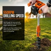 SuperHandy Electric Earth Auger and Drill Bit - 20V 4Ah Battery System, 12 x 3 Drill Bit, 3/4 Shaft