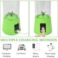 thumbnail image 3 of YSTIANN Portable Mini Blender USB Rechargeable 380ml for Smoothies, Shakes, Fresh Juice with Six Blades - Lightweight Travel Office Kitchen Use, Green WJ85-1996, 3 of 8