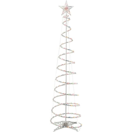 Holiday Time 6-Foot Light-Up Spiral Tree, Multicolor, 150 Lights, Indoor or Outdoor Use
