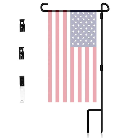 Garden Flag Holder Stand-1 Pack Garden Flag Pole Premium Lawn Flag Pole Holder with Anti-Wind Clip for Outdoor Garden Lawn
