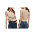 thumbnail image 3 of Women'S Crochet Knit Tank Top Summer Sleeveless Tank Top Casual Round Neck Tunic Tops Beige M, 3 of 7