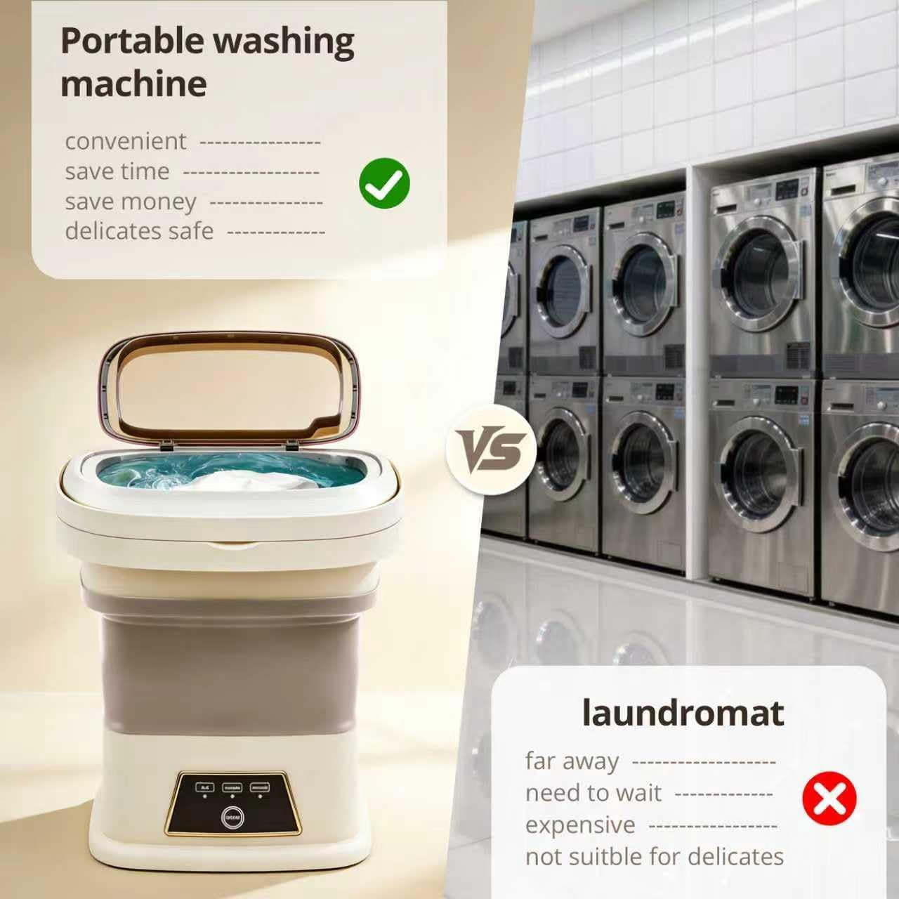 Portable Washing Machine, 16L Upgraded Mini Washer with Spin Basket Laundry Machine for Baby Clothes, Underwear, Socks; Ideal for Travel, Dorms, Camping (gray)