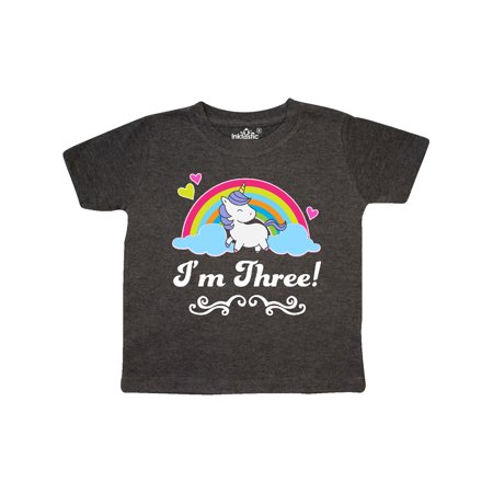 

Inktastic 3rd Birthday Rainbow with Unicorn Gift Toddler Toddler Girl T-Shirt