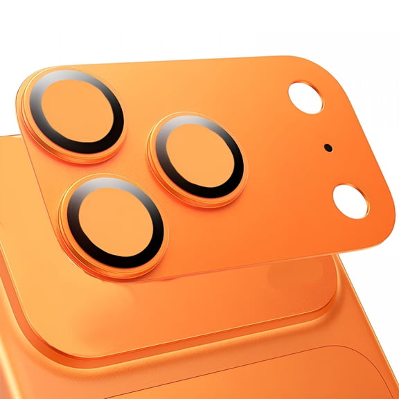 GJX 2026 New 2 Pack Camera Lens Protector for Iphone 17 Pro Max,Full Coverage,Metal Aluminum Alloy Camera Lens Film,Hd Clear,Scratch Resistant,Case-Friendly,Orange