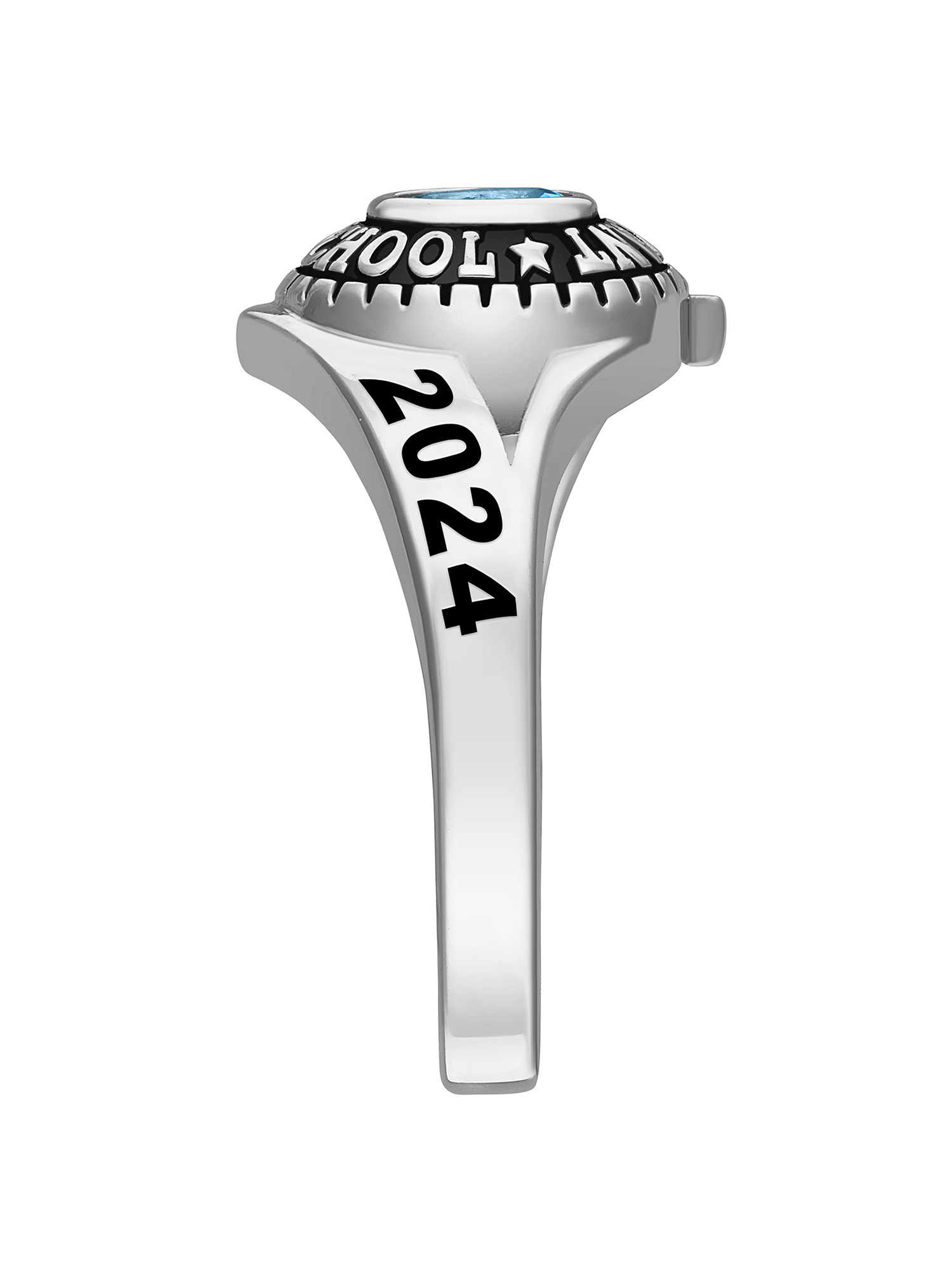 Order Now for 2025 Graduation, Freestyle Women's Platinum over Sterling Silver Birthstone Classic Class Ring, Personalized, High School or College Graduation